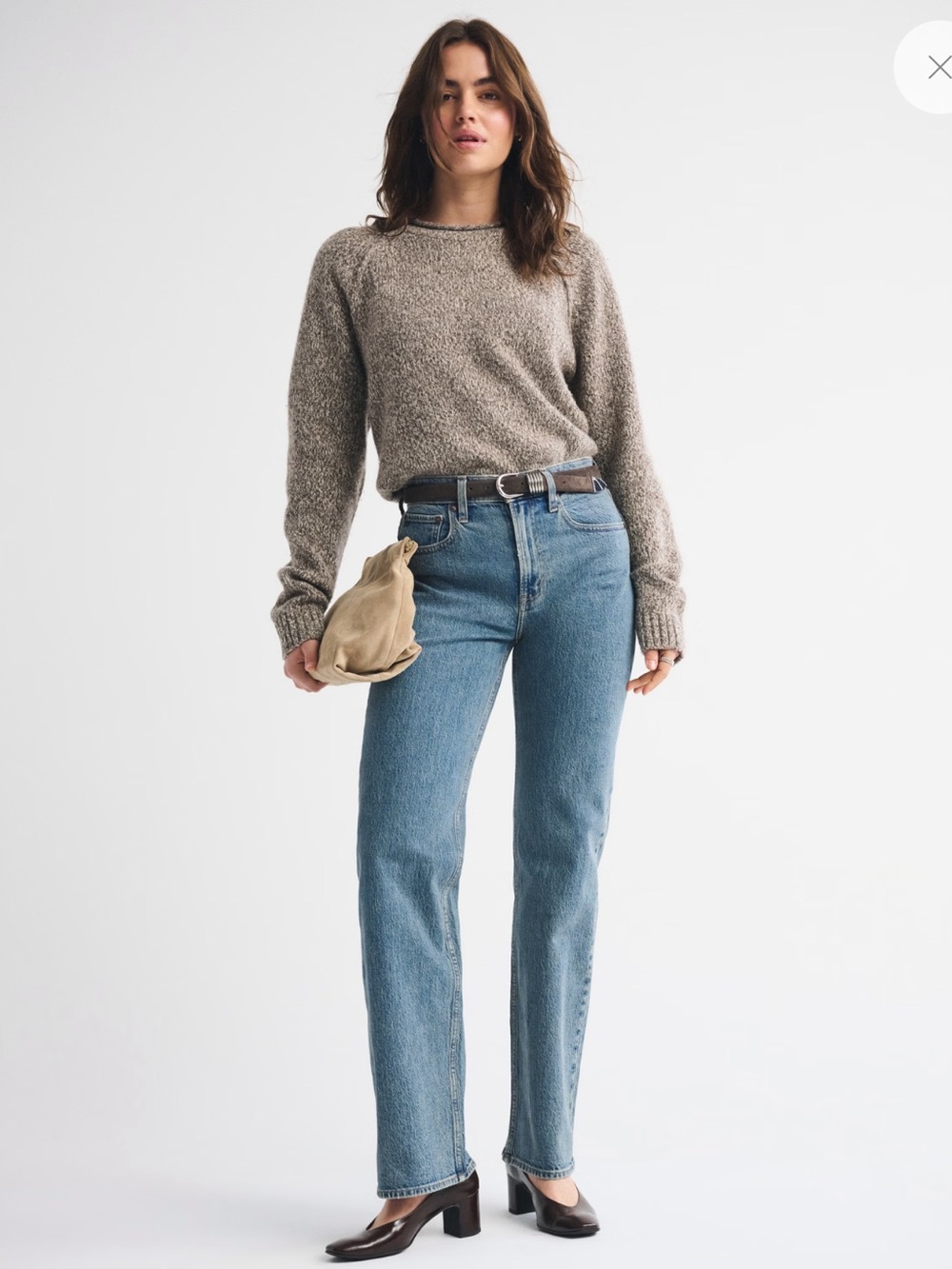 Abercrombie Classic High-Rise Straight Leg Jeans in Light Blue